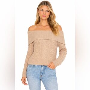 Banana Republic Off-the-Shoulder Cable Knit Sweater | Angora & Lambswool | XS